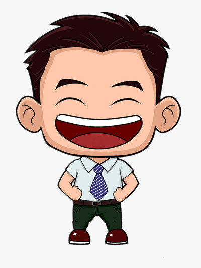 本作品全称为《彩色卡通风高兴就大笑的男孩创意元素》,在整个配色上