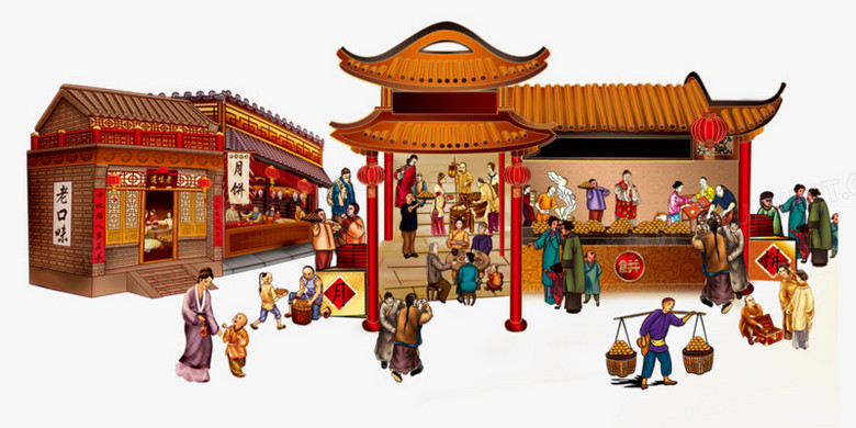 中国风集市免抠素材