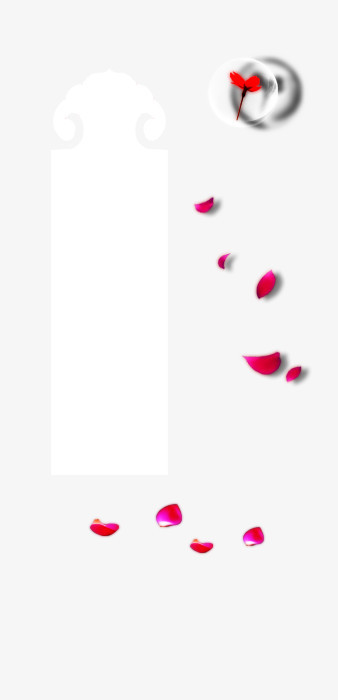 古风饰品花瓣红花气泡