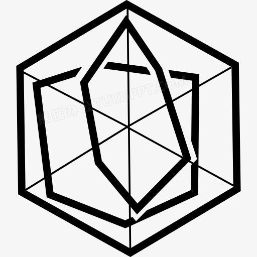 六角形状在里面图标