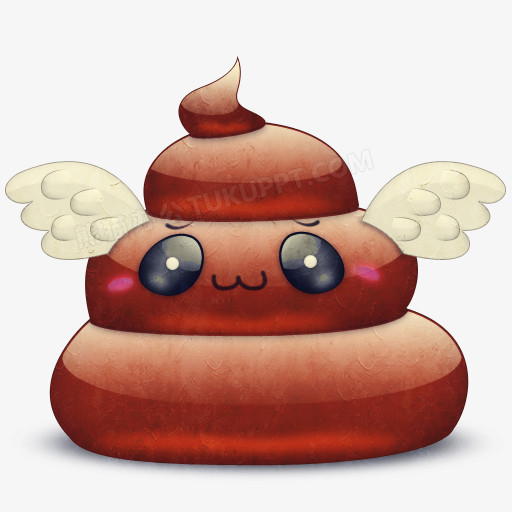 色调,设计了一坨带翅膀的屎,卡通效果的展现形式更好的突出图案的特点