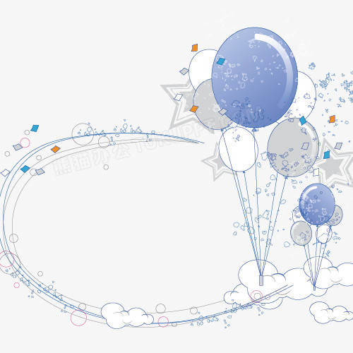 气球边框png图片素材下载