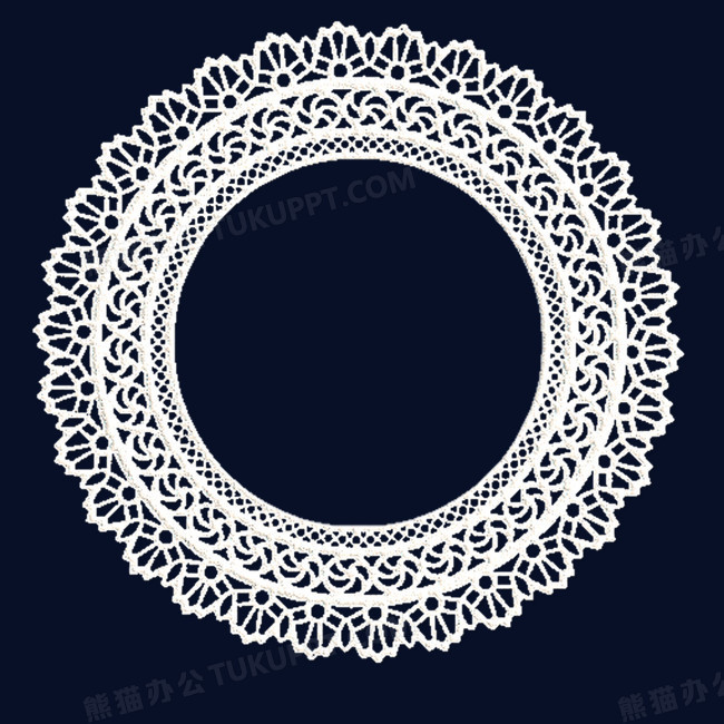 白色圆环网纱蕾丝