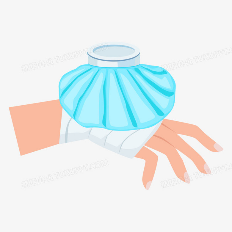 卡通手绘手部冰敷免抠元素
