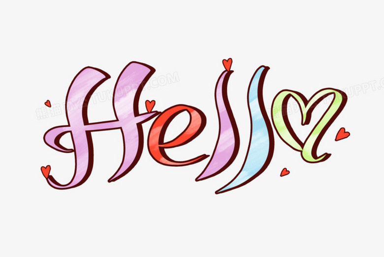 hello卡通艺术字