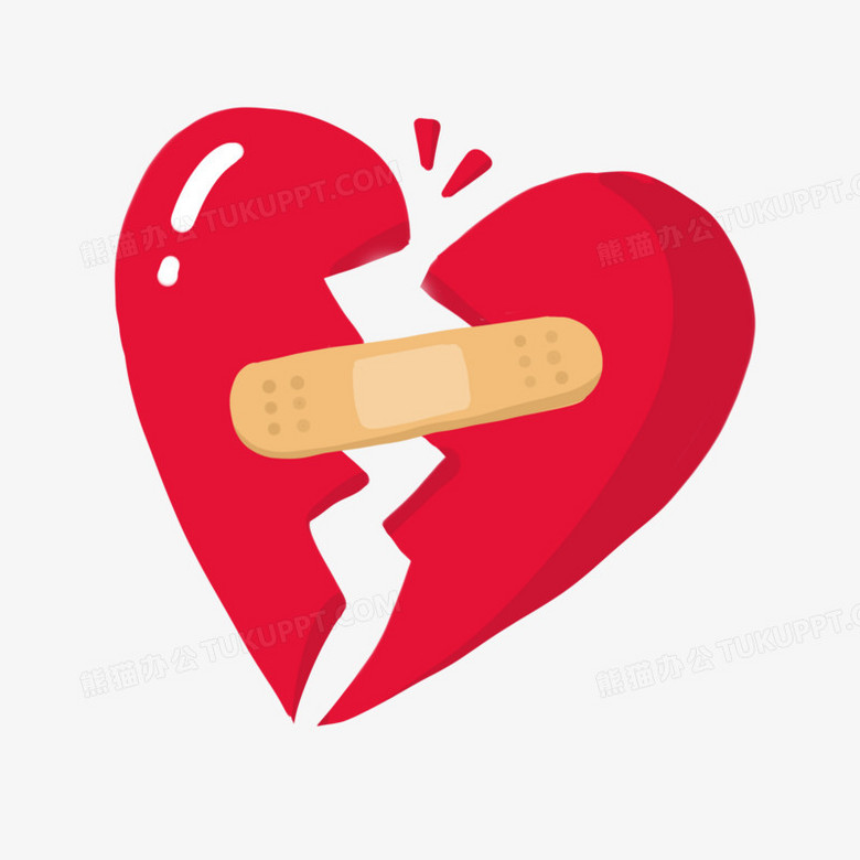 卡通手绘破碎的心伤心免抠元素