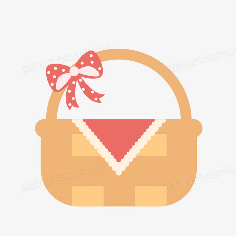 本作品全称为《卡通手绘蝴蝶结竹篮子元素》,使用 adobe photoshop cc