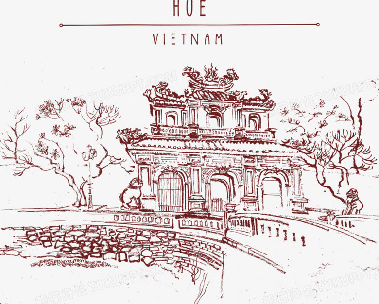 矢量越南城市插画