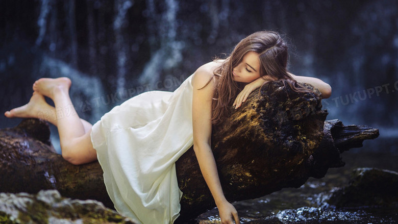 睡美人女孩白色裙子舒适