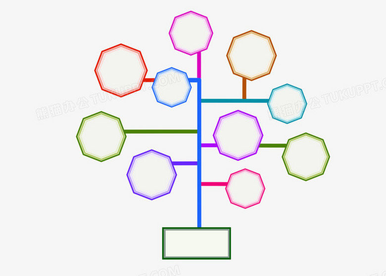 彩色树形ppt元素