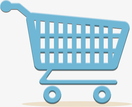矢量蓝色超市购物车