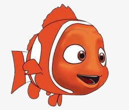 在整个配色上使用多种色彩作为基础色调,设计了一只橙色的小丑鱼,卡通