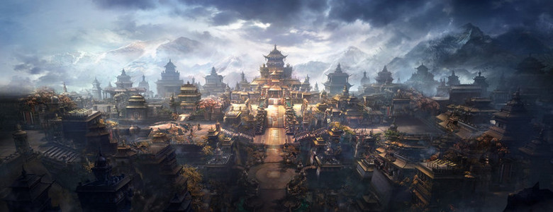 魔幻概念城市游戏场景原画