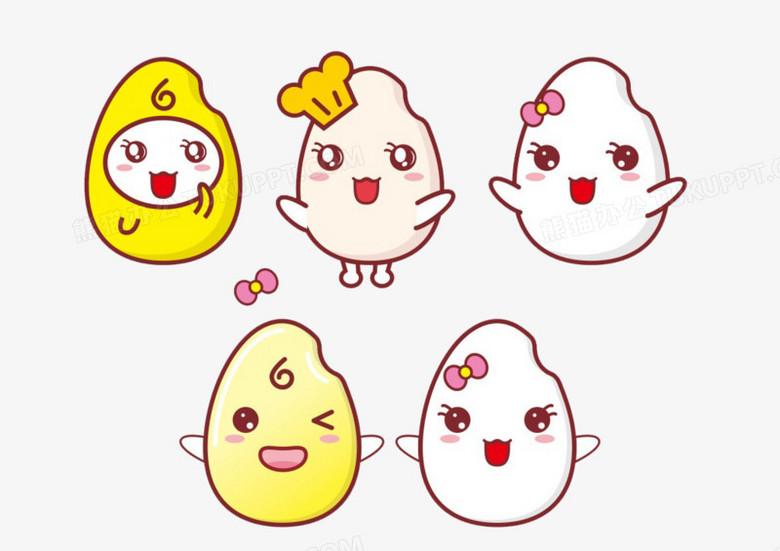 本作品全称为《卡通彩色可爱米粒头像创意元素》,在整个配色上使用多