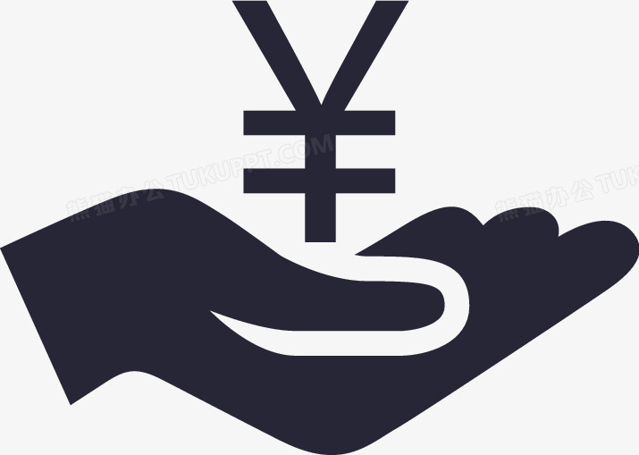 本作品全称为《黑色简约风手掌形状的融资指引图标创意元素》,在整个