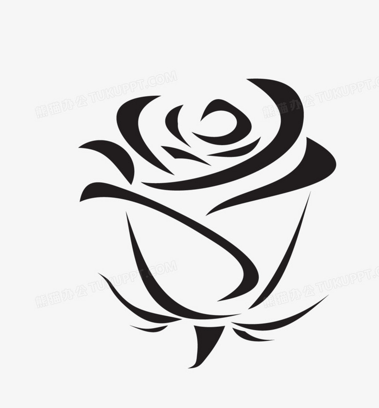 线稿玫瑰花