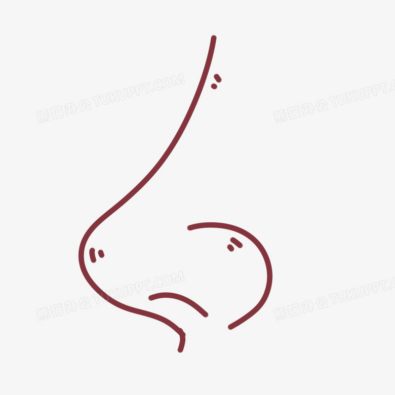 手绘卡通线条鼻子素材