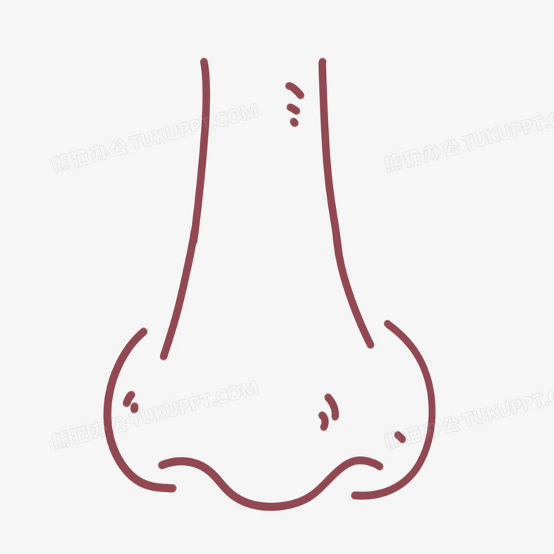 手绘卡通线条鼻子正面素材