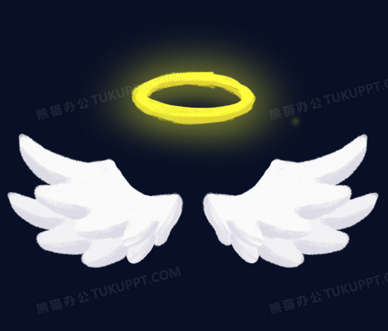 天使光环装饰天使翅膀装饰元素