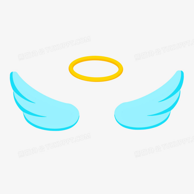 在整个配色上使用蓝色作为基础色调,设计了天使翅膀光圈,整体呈现卡通