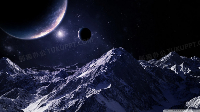 星球月球岩石夜空