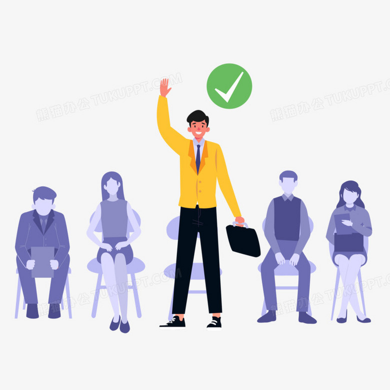 本作品全称为《卡通手绘求职者通过筛选创意元素》,使用adobe