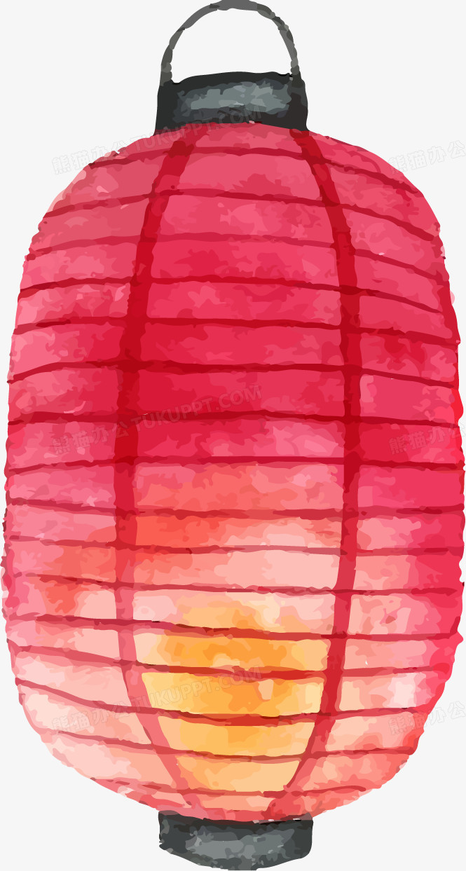 水彩灯笼素材