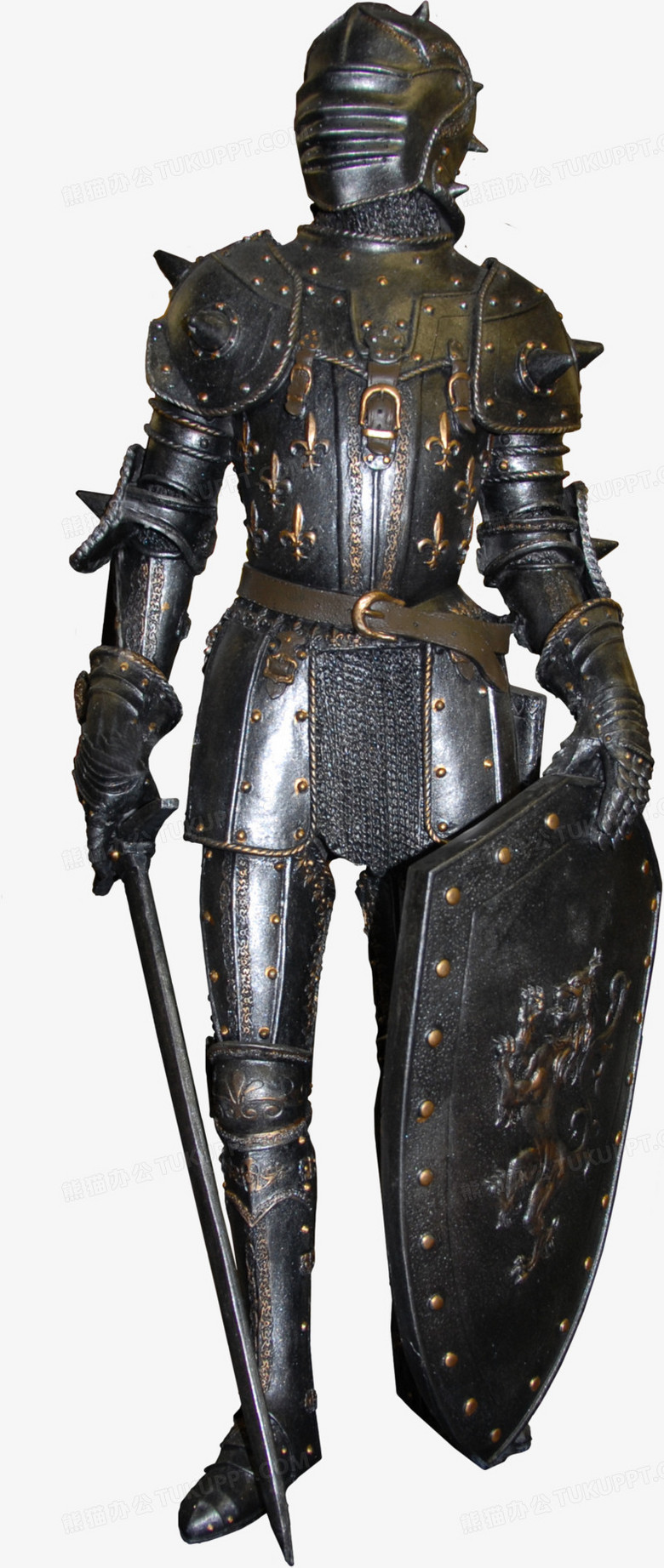 本作品全称为《铜金色中国风古代将军上战场盔甲元素》,在整个配色上