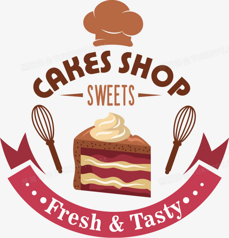 蛋糕蛋糕店标贴矢量图