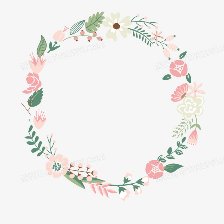 卡通花环png图片素材下载 卡通花环png 熊猫办公