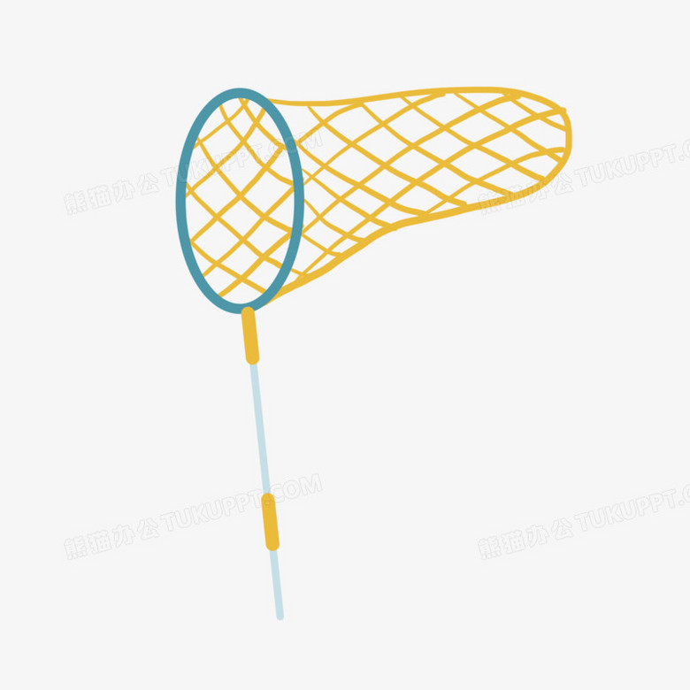 手绘卡通扑蝶网兜元素