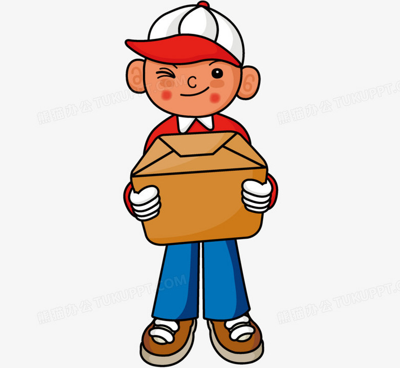 卡通可爱速递员矢量素材