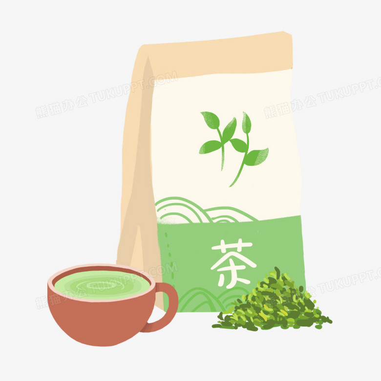 卡通手绘茶叶免抠元素png图片素材下载_手绘png_熊猫办公