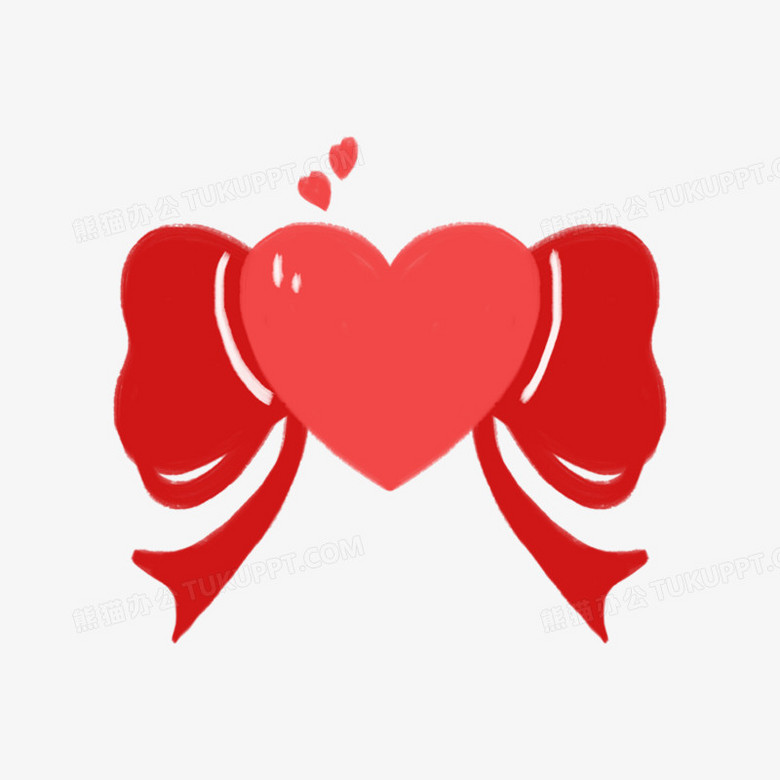 卡通手绘爱心蝴蝶结元素元素