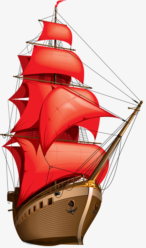 红色帆船屏保图片