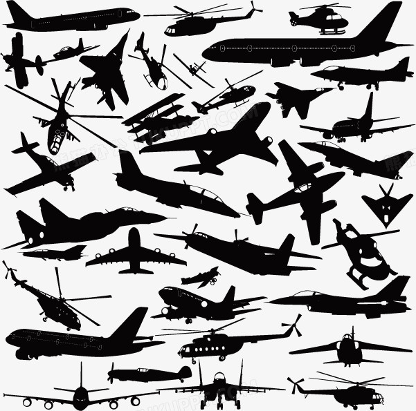 飞机剪影png图片素材下载_飞机png_熊猫办公