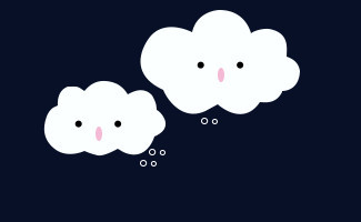 q版小云朵卡通背景图