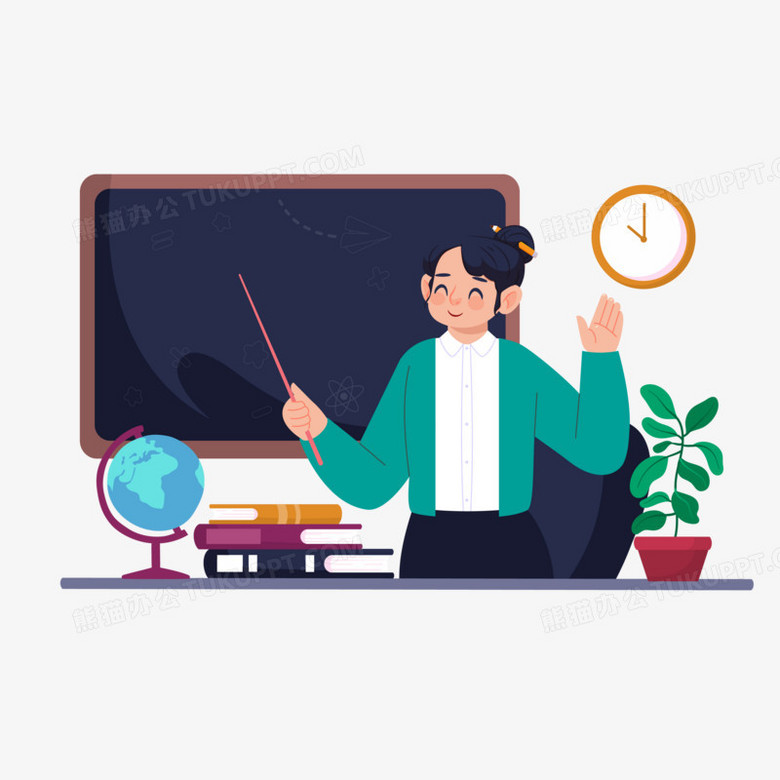 本作品全称为《卡通手绘老师上课传授知识元素》,使用adobe