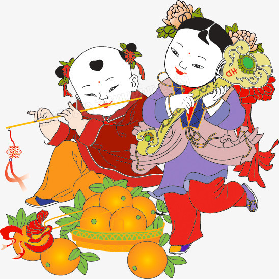 年画娃娃免抠png素材