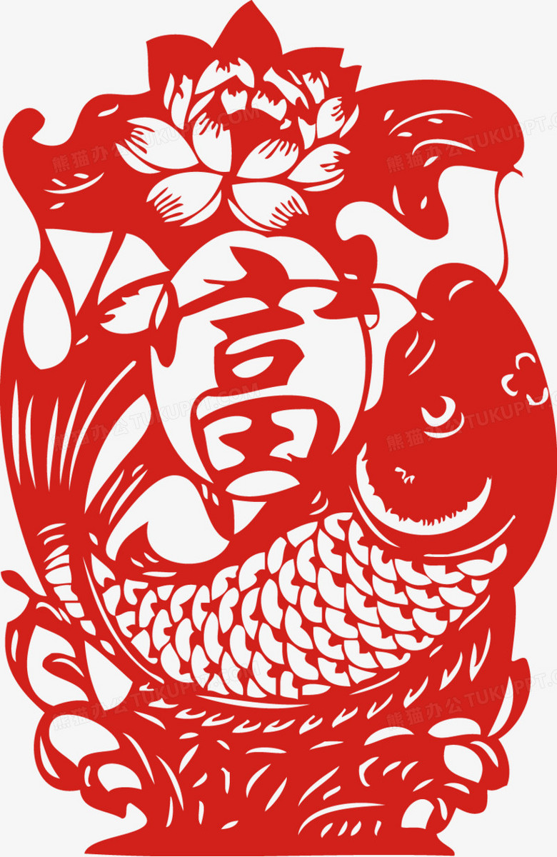 富贵有余剪纸窗花春节年画