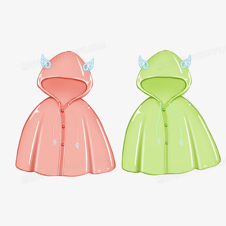 卡通手绘雨衣免抠元素