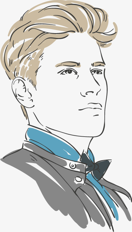 时尚男性手绘人物设计矢量素材