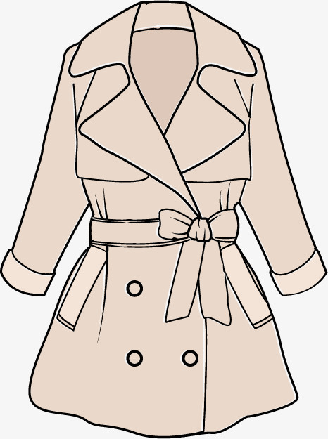 本作品全称为《米黄色卡通风大气时尚的女士风衣创意元素》,使用adobe