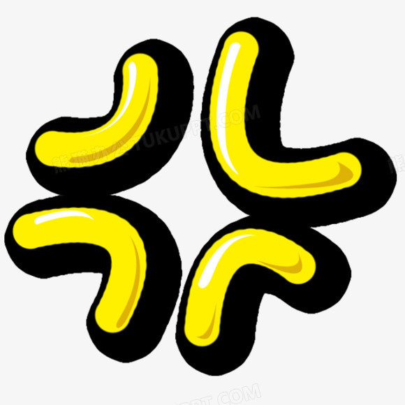 黄色生气卡通图标