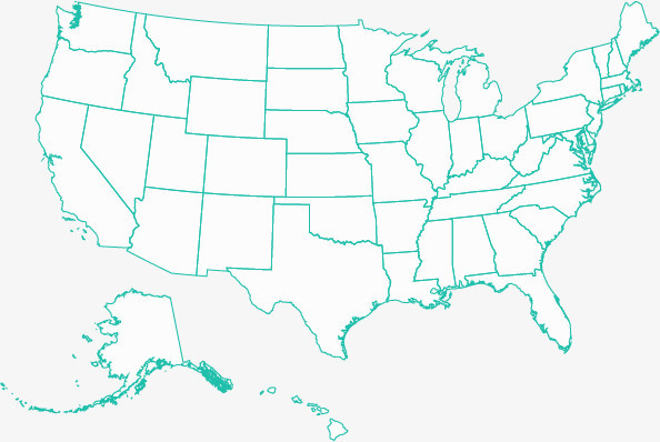 本作品全称为《绿色简约风美国地图简易地图分布元素》,使用adobe