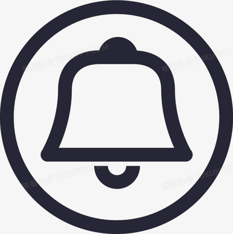 本作品全称为《黑色简约风外圆框铃铛消息梯形图标元素》,在整个配色