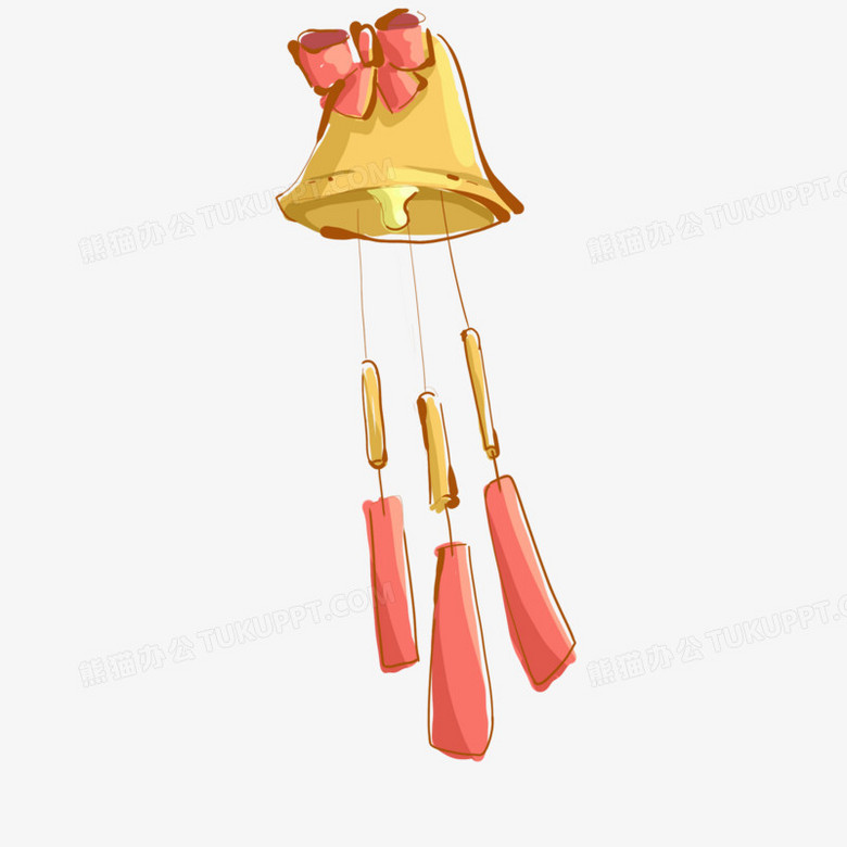 手绘插画风铃装饰元素