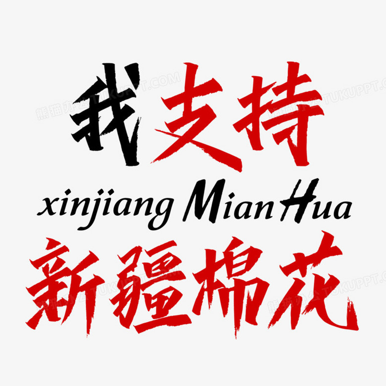 我支持新疆棉花艺术字