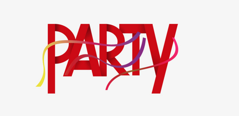 创意红色party艺术字