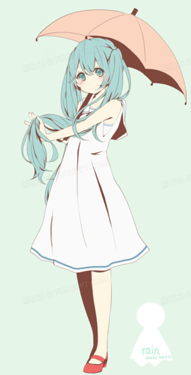 初音未来梦幻萝莉萌妹子二次元少女png图片素材下载_少女png_熊猫办公